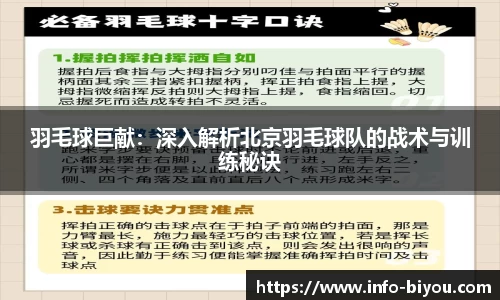 羽毛球巨献：深入解析北京羽毛球队的战术与训练秘诀